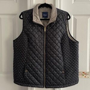 Basic Editions Women’s Black Quilted Vest